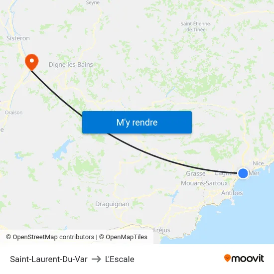 Saint-Laurent-Du-Var to L'Escale map