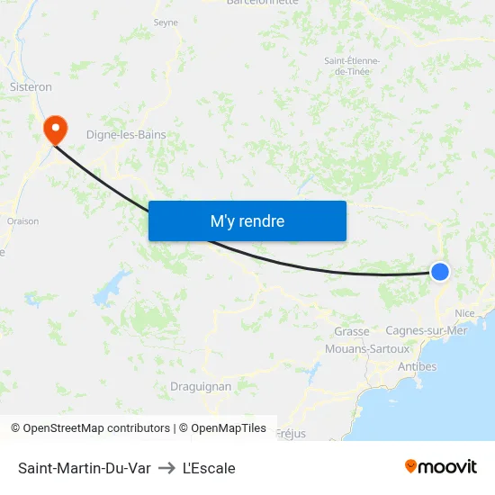 Saint-Martin-Du-Var to L'Escale map