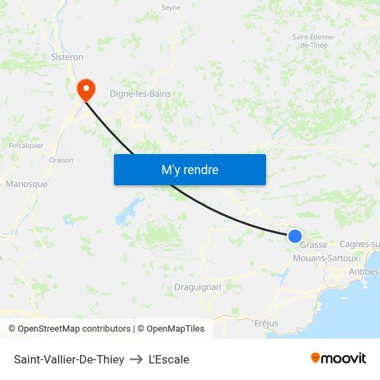Saint-Vallier-De-Thiey to L'Escale map
