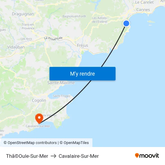 Thã©Oule-Sur-Mer to Cavalaire-Sur-Mer map