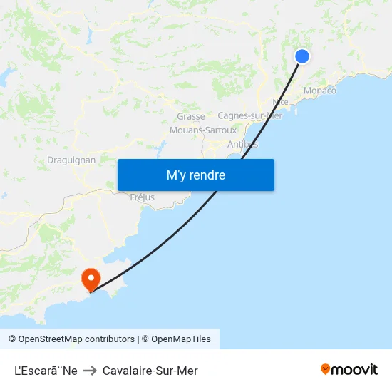 L'Escarã¨Ne to Cavalaire-Sur-Mer map