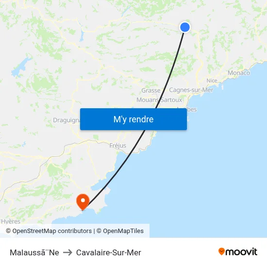 Malaussã¨Ne to Cavalaire-Sur-Mer map