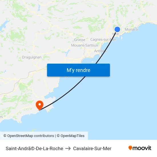 Saint-Andrã©-De-La-Roche to Cavalaire-Sur-Mer map