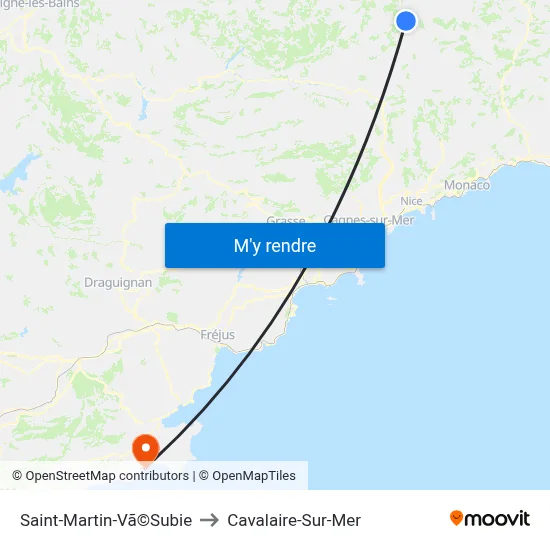 Saint-Martin-Vã©Subie to Cavalaire-Sur-Mer map