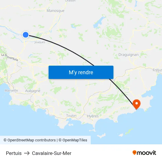 Pertuis to Cavalaire-Sur-Mer map