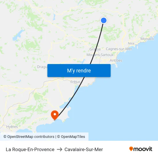 La Roque-En-Provence to Cavalaire-Sur-Mer map