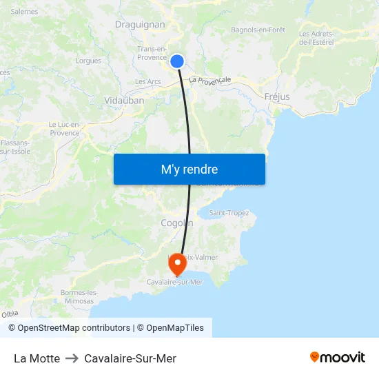 La Motte to Cavalaire-Sur-Mer map