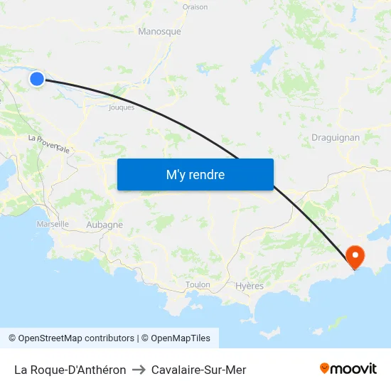 La Roque-D'Anthéron to Cavalaire-Sur-Mer map