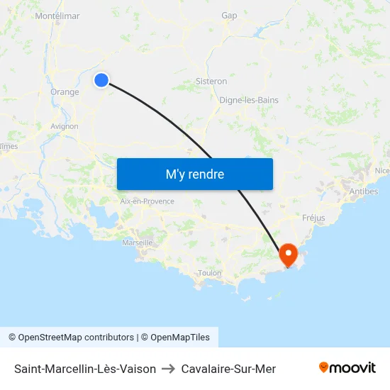 Saint-Marcellin-Lès-Vaison to Cavalaire-Sur-Mer map