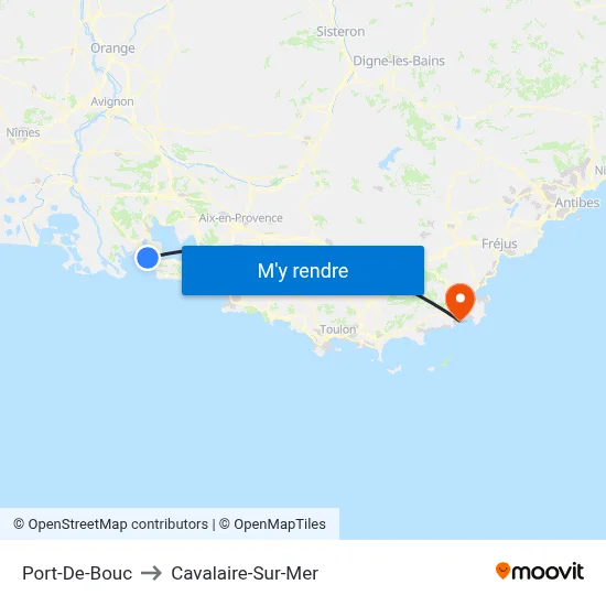 Port-De-Bouc to Cavalaire-Sur-Mer map
