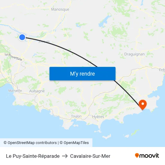 Le Puy-Sainte-Réparade to Cavalaire-Sur-Mer map
