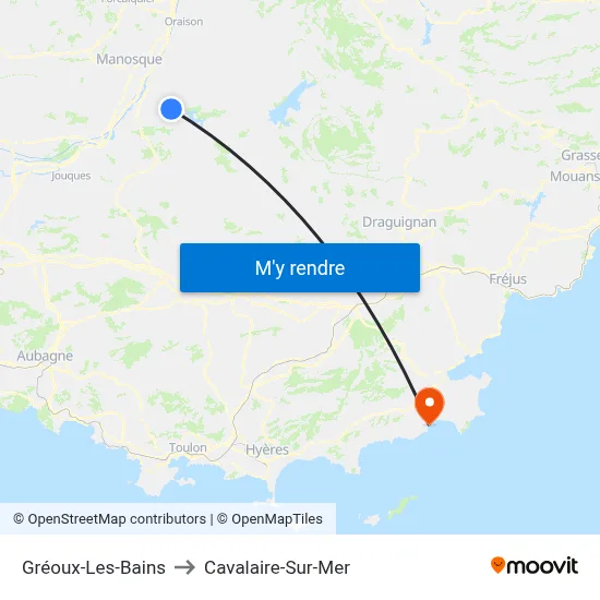 Gréoux-Les-Bains to Cavalaire-Sur-Mer map
