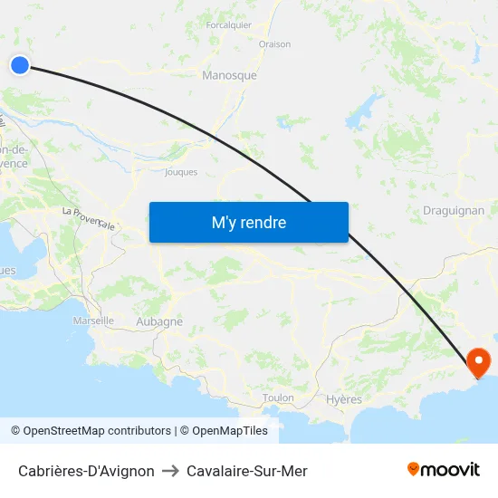 Cabrières-D'Avignon to Cavalaire-Sur-Mer map