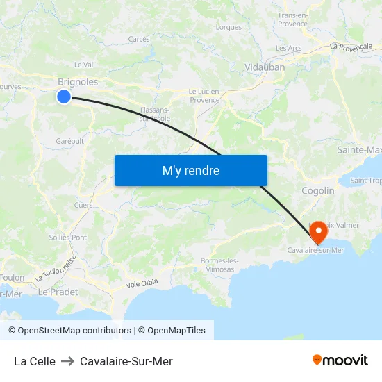 La Celle to Cavalaire-Sur-Mer map
