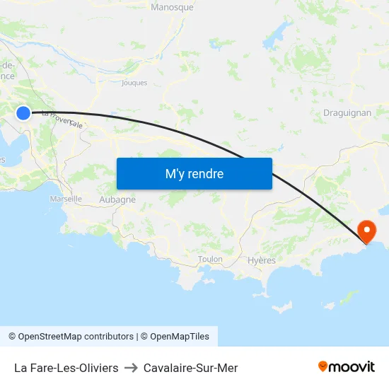 La Fare-Les-Oliviers to Cavalaire-Sur-Mer map