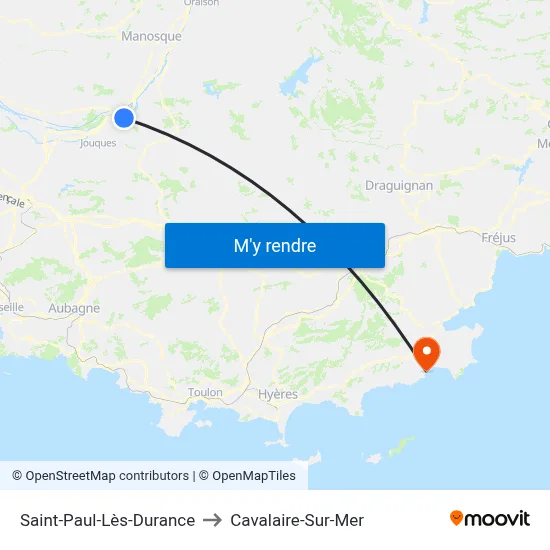 Saint-Paul-Lès-Durance to Cavalaire-Sur-Mer map