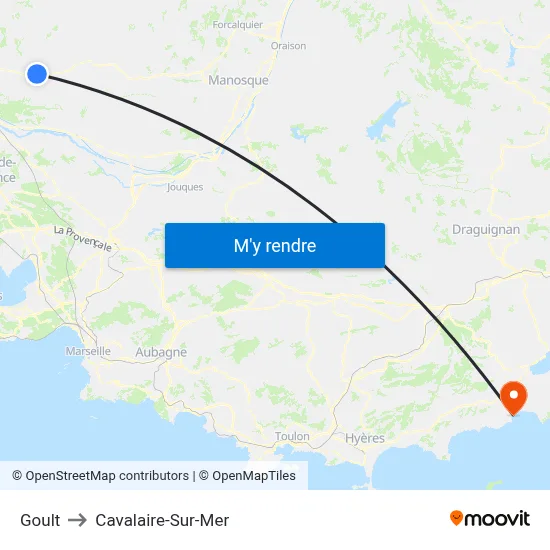 Goult to Cavalaire-Sur-Mer map