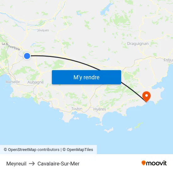 Meyreuil to Cavalaire-Sur-Mer map