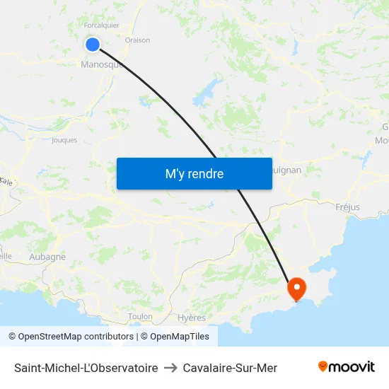 Saint-Michel-L'Observatoire to Cavalaire-Sur-Mer map