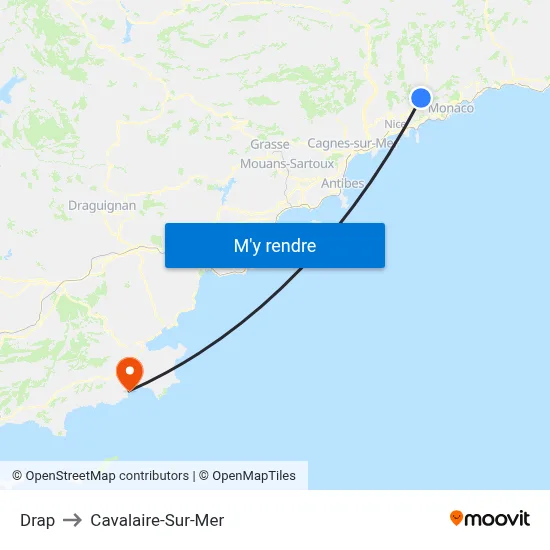 Drap to Cavalaire-Sur-Mer map
