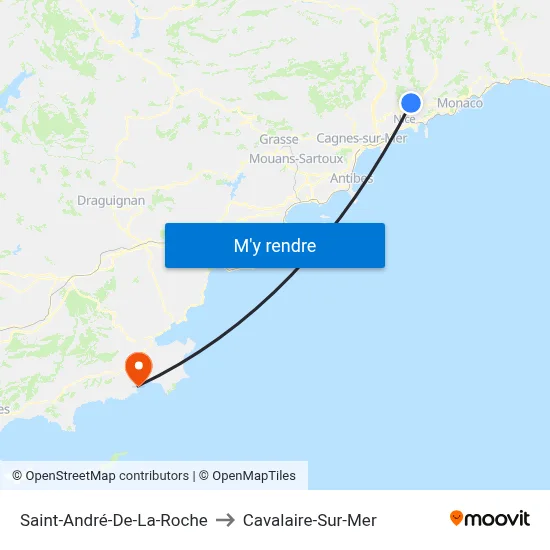 Saint-André-De-La-Roche to Cavalaire-Sur-Mer map