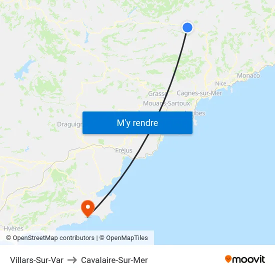 Villars-Sur-Var to Cavalaire-Sur-Mer map