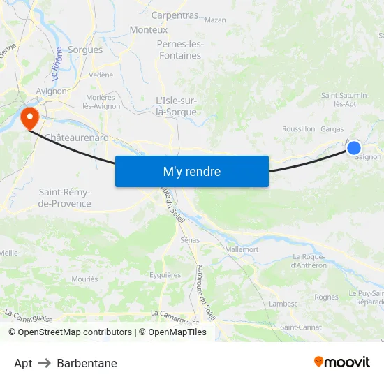 Apt to Barbentane map