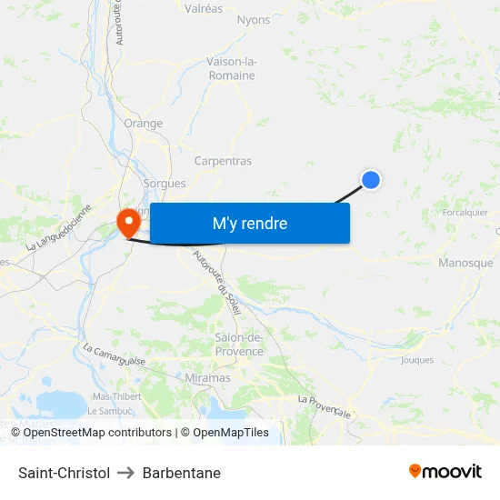Saint-Christol to Barbentane map