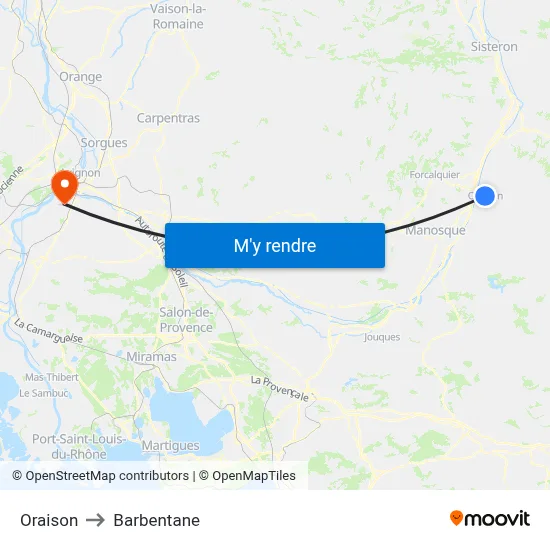 Oraison to Barbentane map