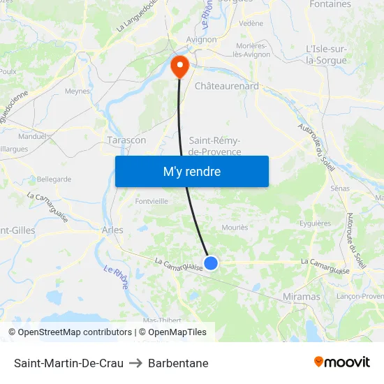 Saint-Martin-De-Crau to Barbentane map