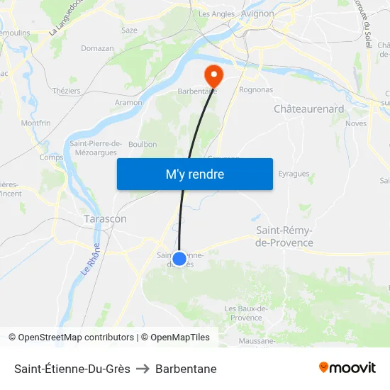 Saint-Étienne-Du-Grès to Barbentane map