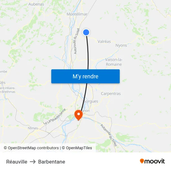 Réauville to Barbentane map