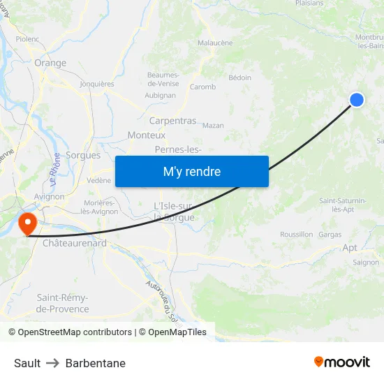 Sault to Barbentane map