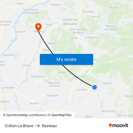 Crillon-Le-Brave to Rasteau map