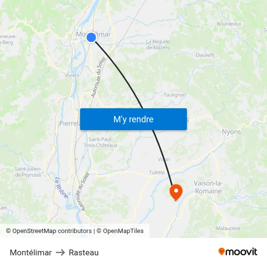 Montélimar to Rasteau map