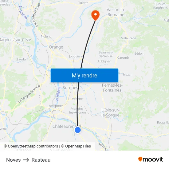 Noves to Rasteau map