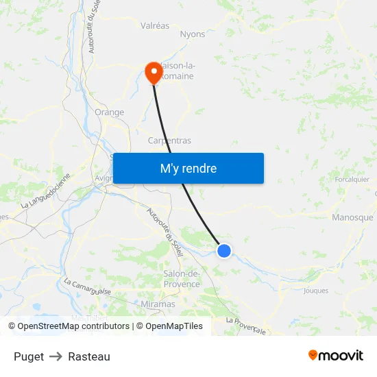 Puget to Rasteau map