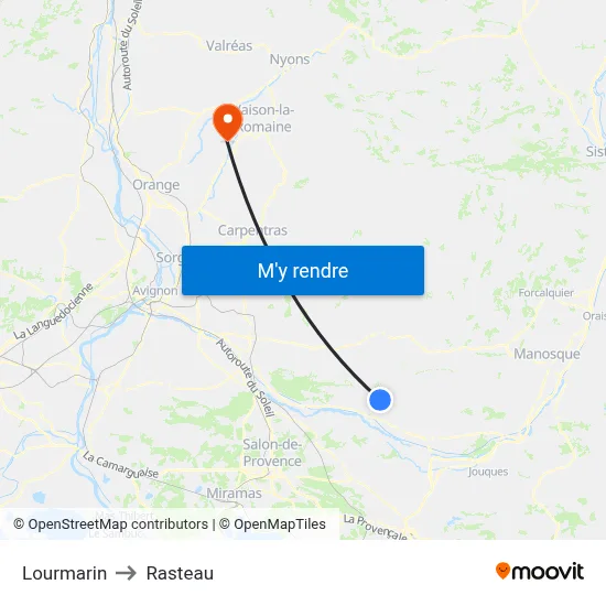 Lourmarin to Rasteau map