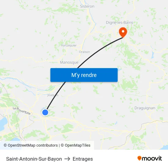 Saint-Antonin-Sur-Bayon to Entrages map