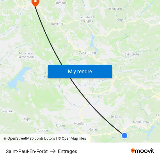 Saint-Paul-En-Forêt to Entrages map