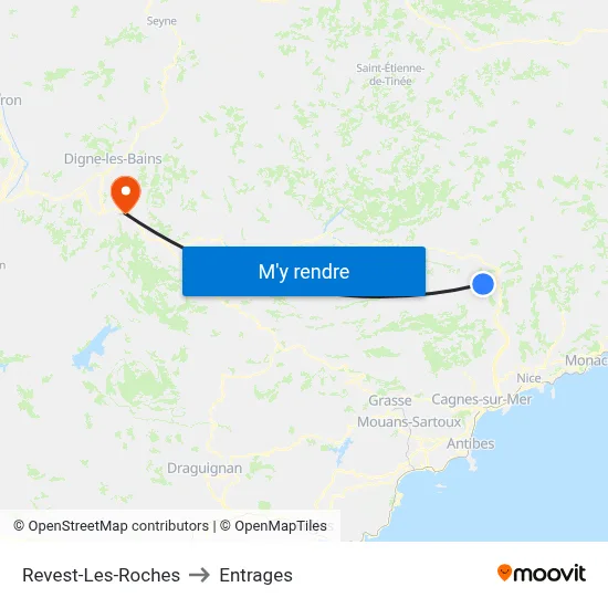 Revest-Les-Roches to Entrages map