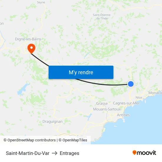 Saint-Martin-Du-Var to Entrages map