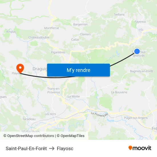 Saint-Paul-En-Forêt to Flayosc map