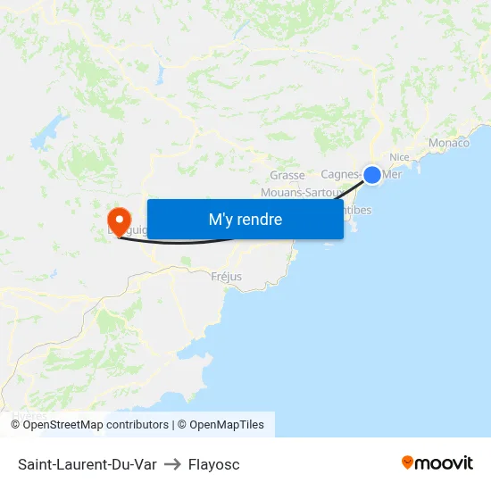 Saint-Laurent-Du-Var to Flayosc map