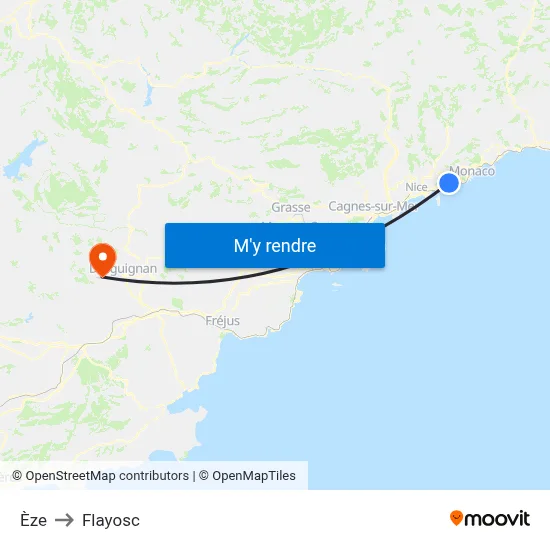 Èze to Flayosc map