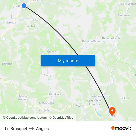 Le Brusquet to Angles map