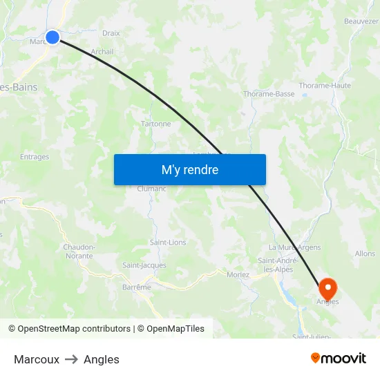 Marcoux to Angles map