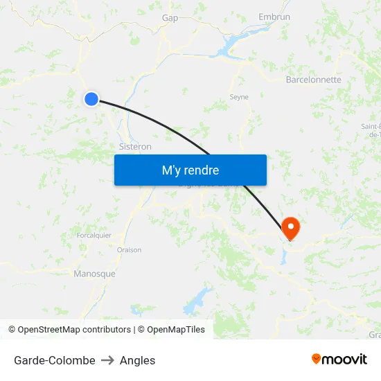 Garde-Colombe to Angles map