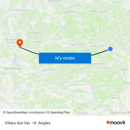 Villars-Sur-Var to Angles map