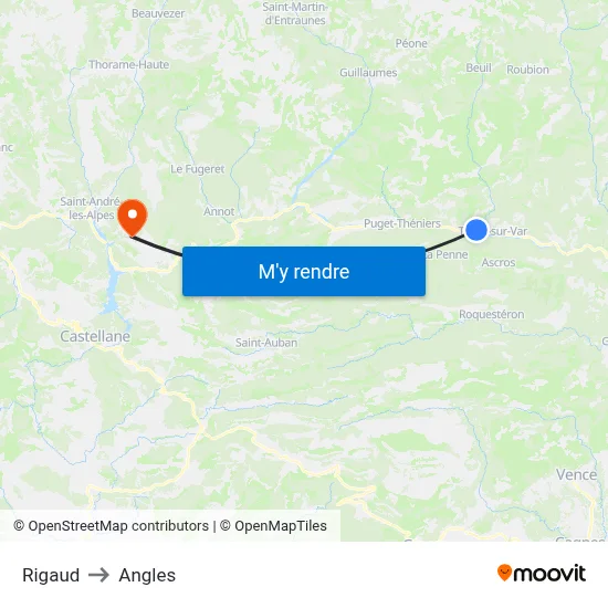 Rigaud to Angles map
